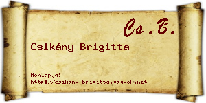 Csikány Brigitta névjegykártya