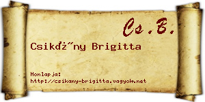 Csikány Brigitta névjegykártya